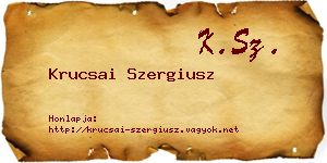 Krucsai Szergiusz névjegykártya